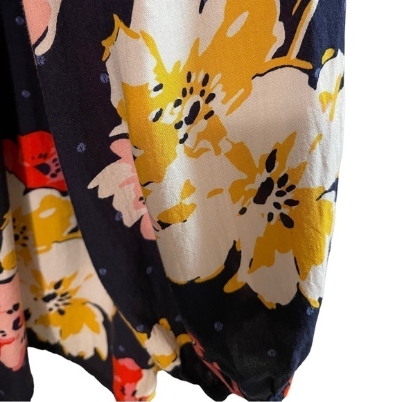 Old Navy Multicolored Lace-up Front Babydoll Tunic Blue Floral dress XL - Picture 5 of 9